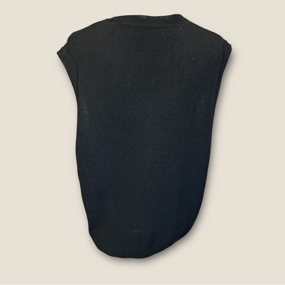 Peru Unlimited Black Alpaca Wool Blend Sweater Vest Office Classic Preppy - Picture 5 of 9